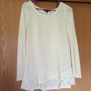 Loving Doll oversized long sleeve lace shirt